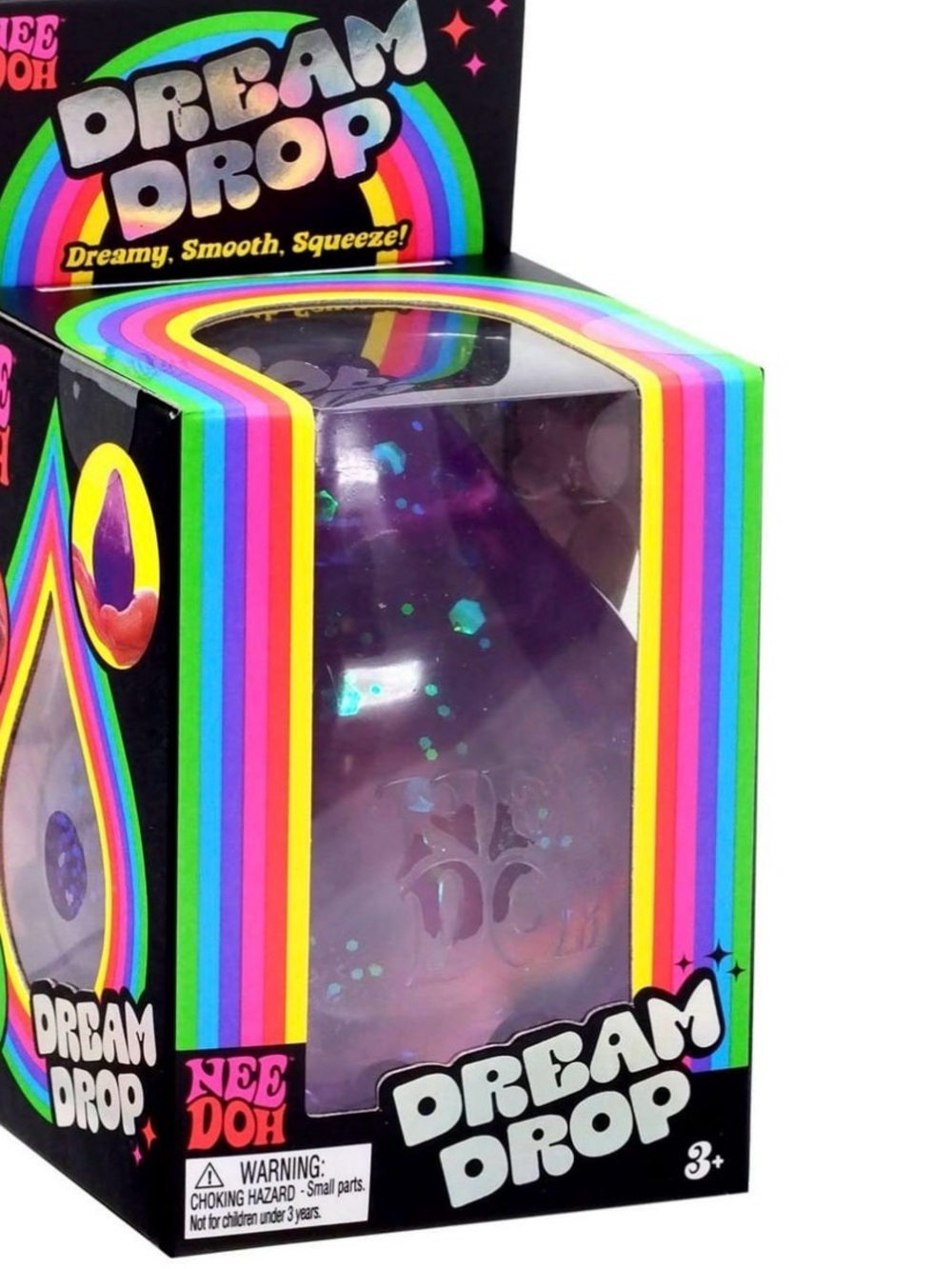 Authentic NEE-DOH Dream Drop Purple Glitter Toy